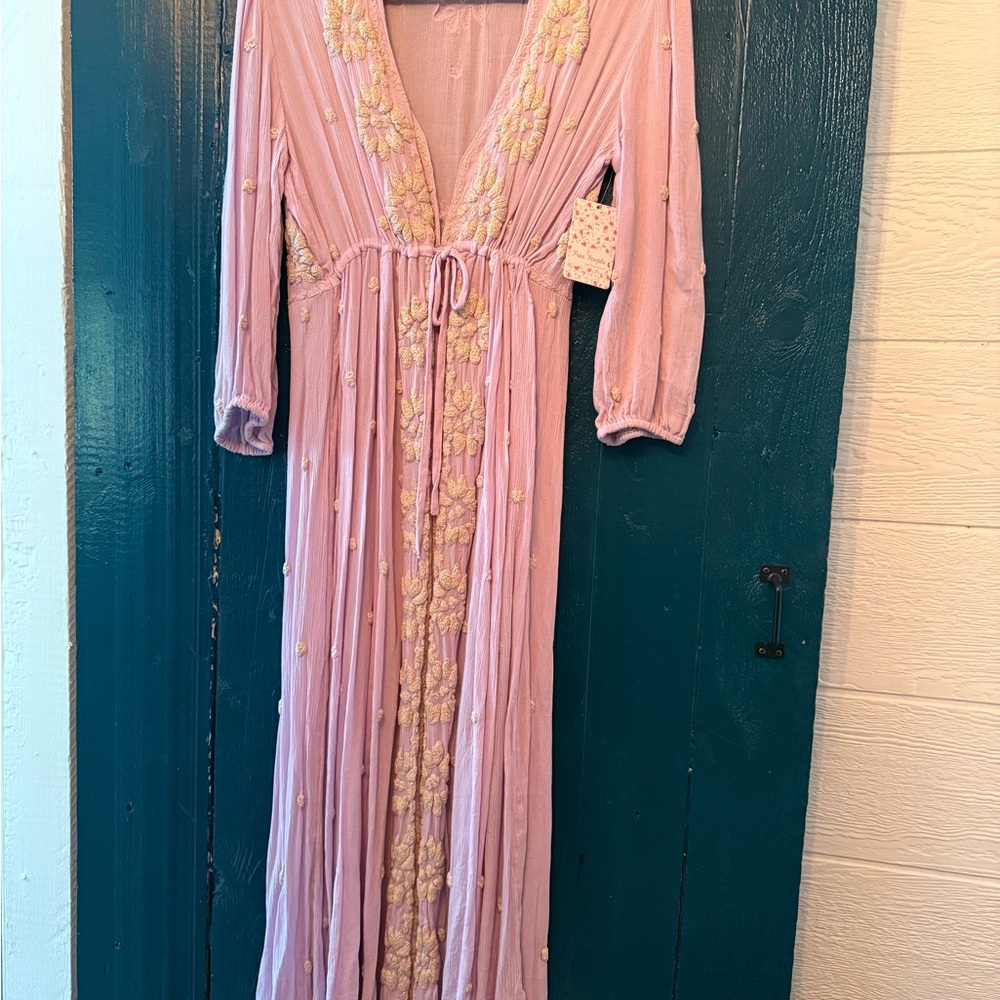Free People Lavender Floral Long Sleeve Dress